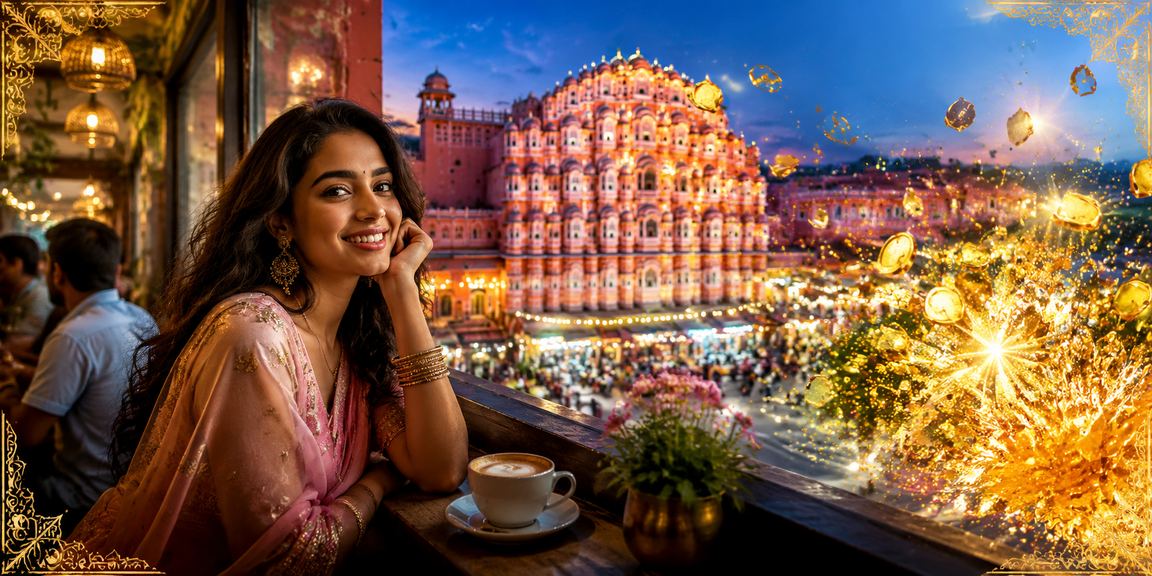 Night market in Jaipur with players engaging in Andar Bahar